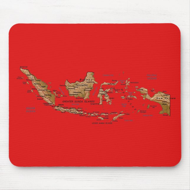 Indonesien karta Mousepad Musmatta (Framsidan)
