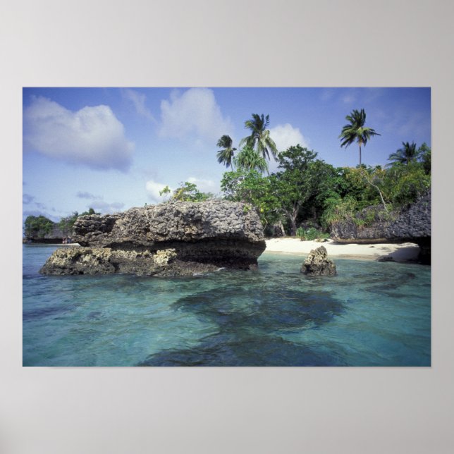 Indonesien. Klippformationer längs kusten Poster (Framsidan)