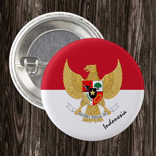 Indonesien-knapp, patriotisk indonesisk Flagga Knapp