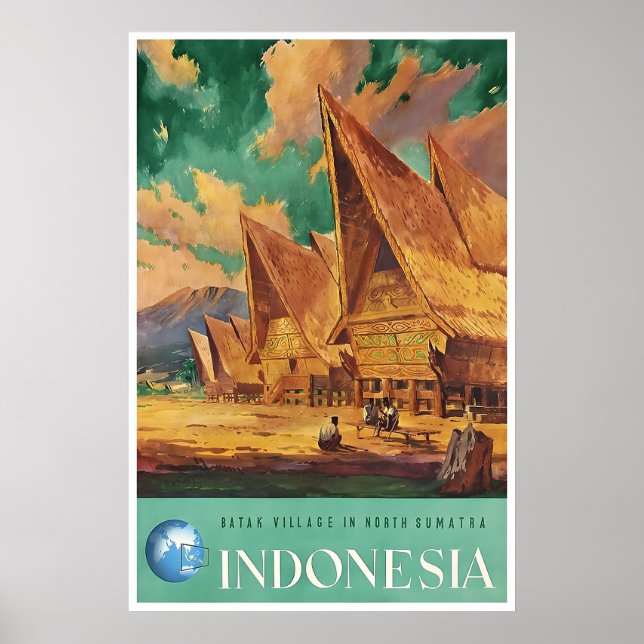Indonesien Konst Sumatra Resa Poster Batak By (Framsidan)