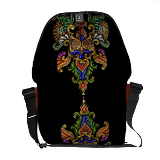 Indonesien konstdesign i cloisonné kurir väska