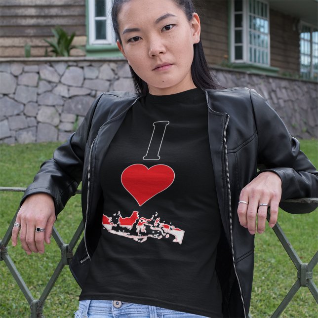 Indonesien Lodrät I Kärlek Indonesien Karta T Shirt (Skapare uppladdad)