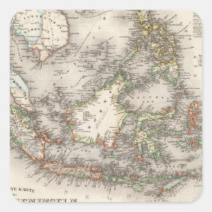 Indonesien Malaysia Fyrkantigt Klistermärke