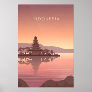 Indonesien Minimalistisk Resaaffisch Poster