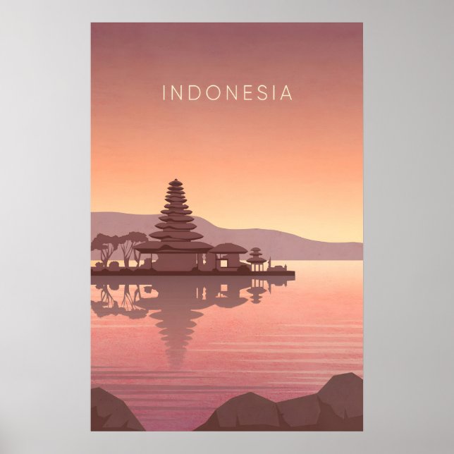 Indonesien Minimalistisk Resaaffisch Poster (Framsidan)