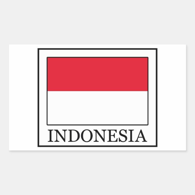 Indonesien Rektangulärt Klistermärke (Framsida)