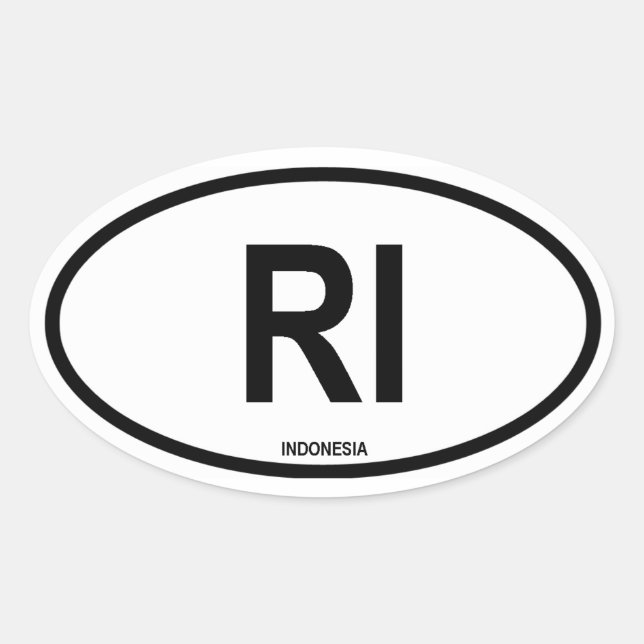 Indonesien ’RI’ Ovalt Klistermärke (Framsida)