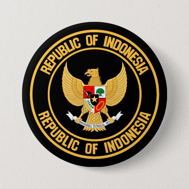 Indonesien Round Emblem Knapp (Framsida)