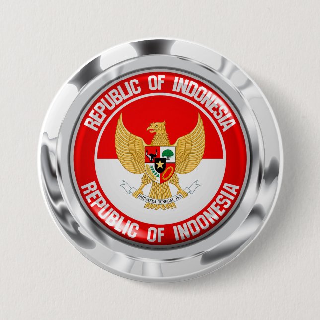 Indonesien Round Emblem Knapp (Framsida)