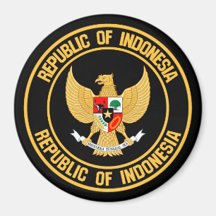 Indonesien Round Emblem Magnet