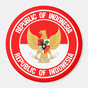 Indonesien Round Emblem Magnet