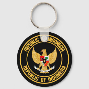 Indonesien Round Emblem Nyckelring