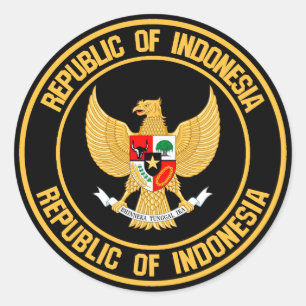 Indonesien Round Emblem Runt Klistermärke
