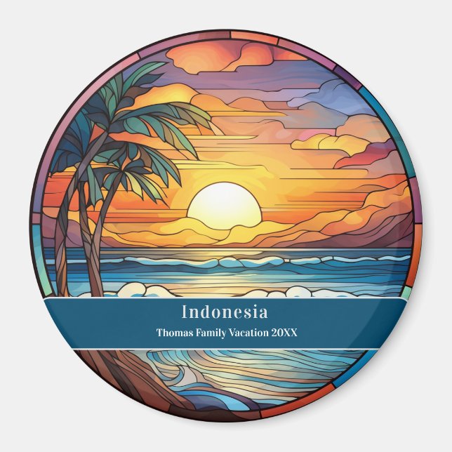 Indonesien Semester på egen strand Magnet (Framsidan)