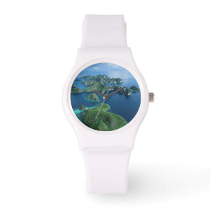 Indonesien, Västpapua. Flygbild av Raja Ampat Armbandsur