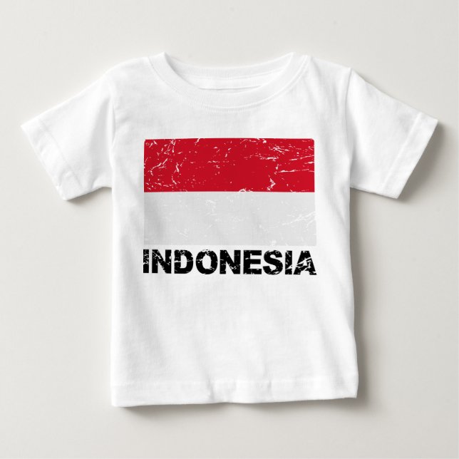 Indonesien Vintage Flagga Tee (Framsida)
