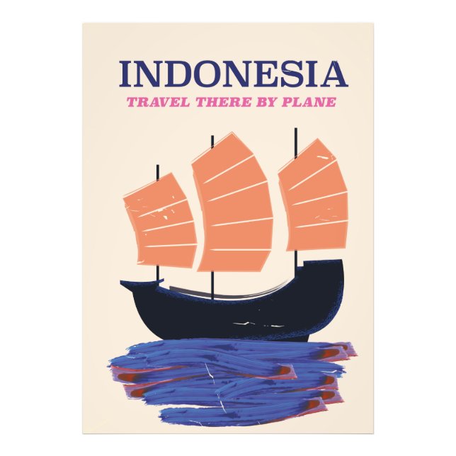Indonesien vintage stil reseraffisch fototryck (Framsidan)