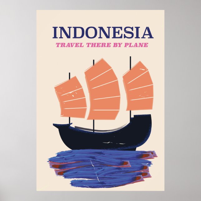 Indonesien vintage stil reseraffisch poster (Framsidan)