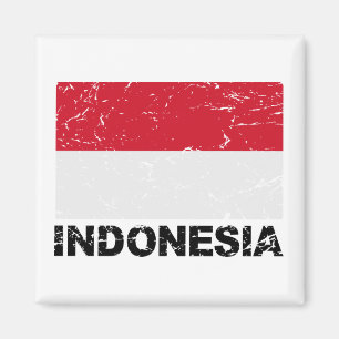 Indonesien vintageflagga magnet
