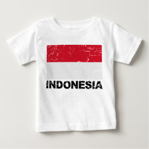 Indonesien vintageflagga tee shirt