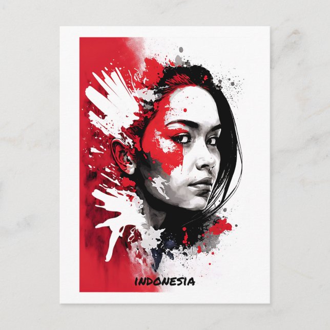 Indonesien vycard - Porträtt - Kvinnovärlden Vykort (Framsida)