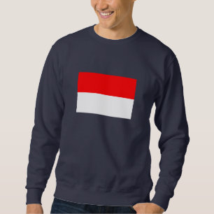 Indonesiens flagga lång ärmad tröja