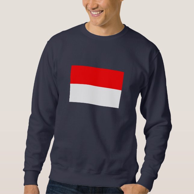 Indonesiens flagga lång ärmad tröja (Framsida)