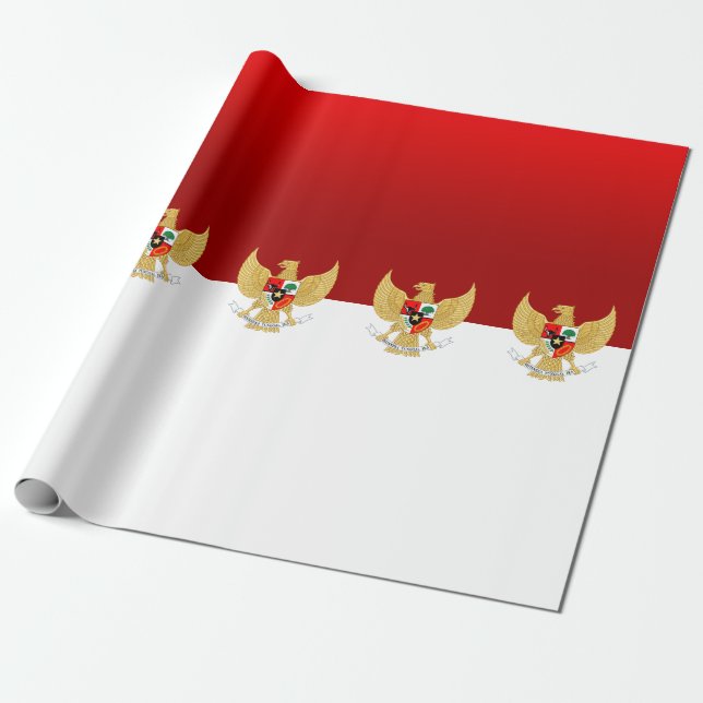 Indonesiens flagga omsluter pappert presentpapper (Utrullad)