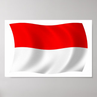 Indonesiens Flagga Poster utskrift