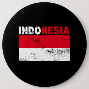 Indonesiens Flagga Vintage Knapp