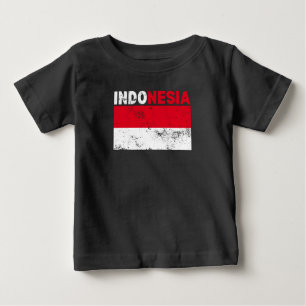 Indonesiens Flagga Vintage T-Shirt