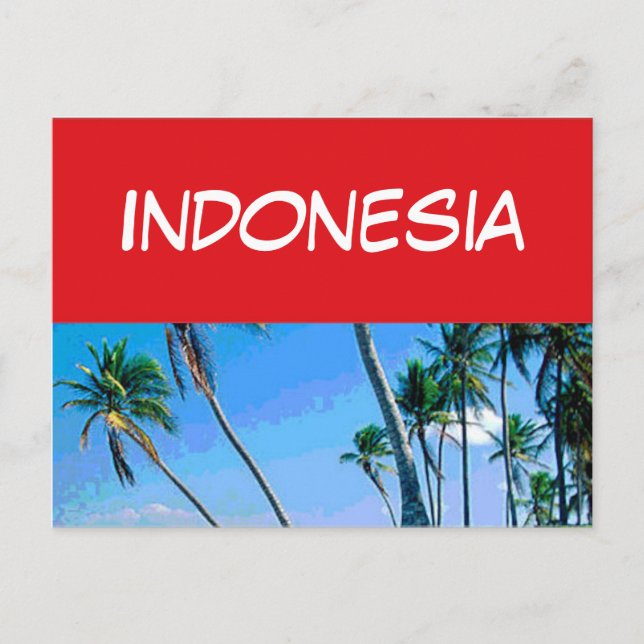 Indonesiens flagga vykort (Framsida)