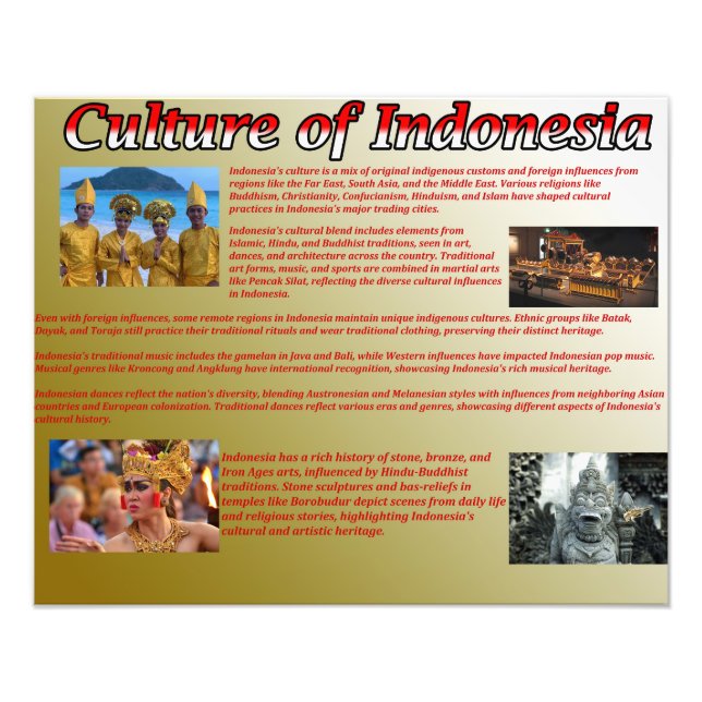 Indonesiens kultur fototryck (Framsidan)