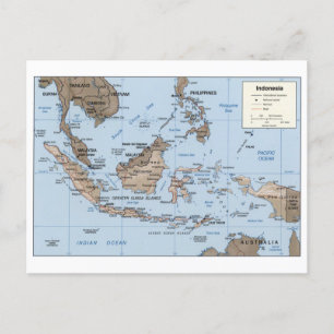 Indonesiens moderna Karta Vykort