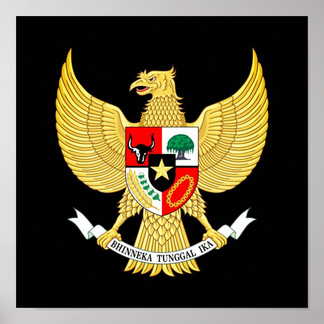 Indonesiens nationella emblem poster (Framsidan)