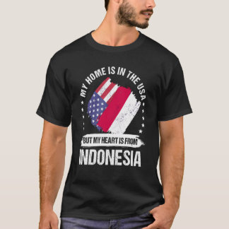 Indonesisk amerikansk patriot Grown Proud My Heart T Shirt