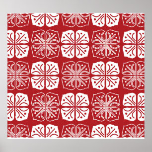 Indonesisk Batik Kawung Gurda Design Poster