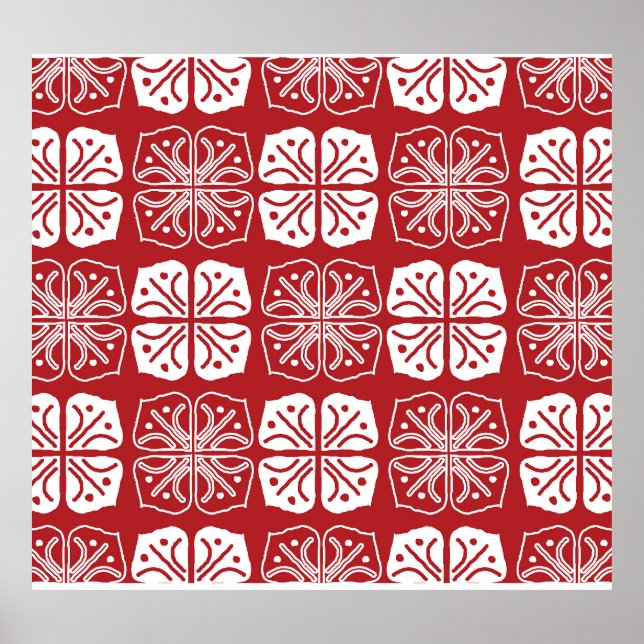 Indonesisk Batik Kawung Gurda Design Poster (Framsidan)