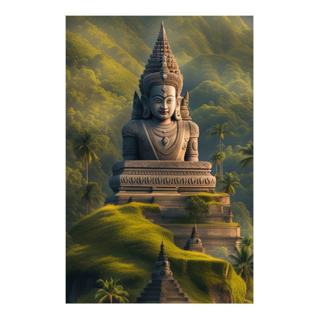 Indonesisk Bergs Buddha  Fototryck (Framsidan)