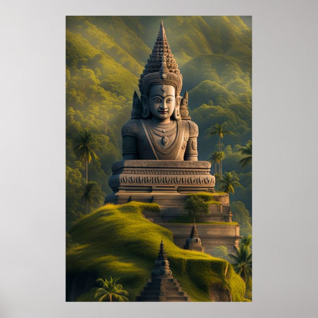Indonesisk Bergs Buddha  Poster (Framsidan)