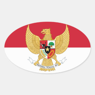 indonesisk emblem ovalt klistermärke