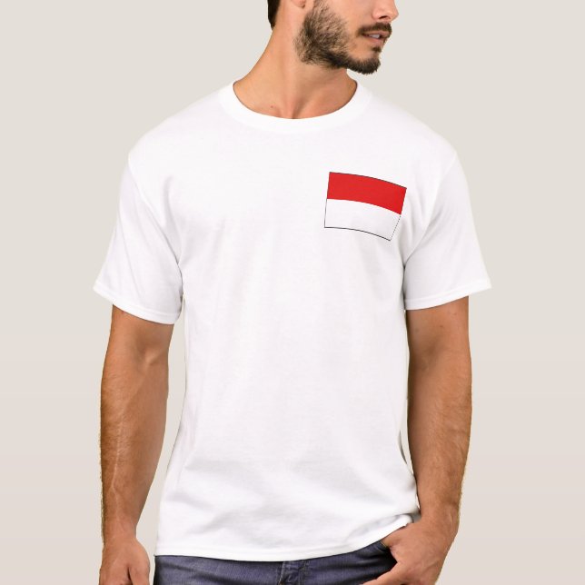 Indonesisk flagg- och kart-T-shirt Tee (Framsida)