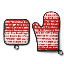 Indonesisk Flagga Färg med städer