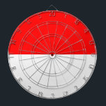 Indonesisk Flagga (Indonesien) Darttavla<br><div class="desc">Detta mönster är utmärkande för den indonesiska flagga, som är en ö land i Sydostasien och Oceanien, mellan Indiska oceanen och Stilla havet. Landet är för närvarande det fjortonde största land i världen per land, och det är hem för nästan 300 miljoner människor, skapar det till världens fjärde folkrikaste land....</div>