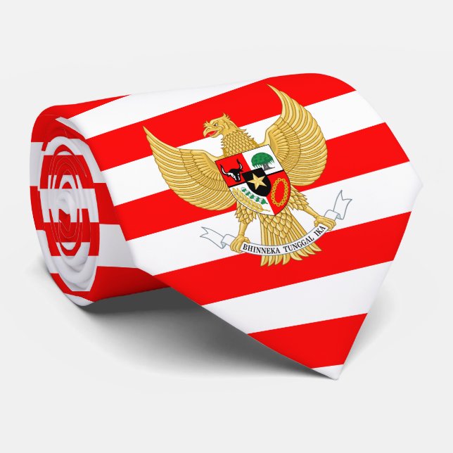 Indonesisk Flagga & National Emblem, Indonesien Slips (Rullad)