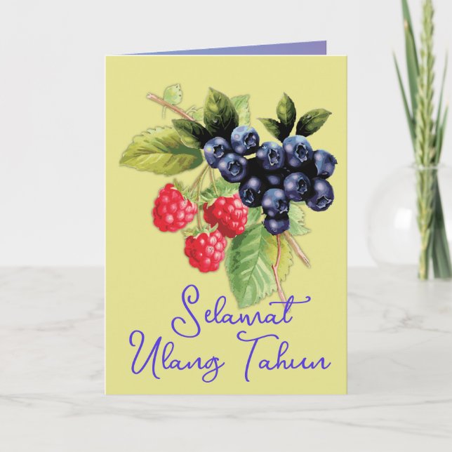 Indonesisk Grattis på födelsedagen Selamat Ulang T Kort (Framsida)