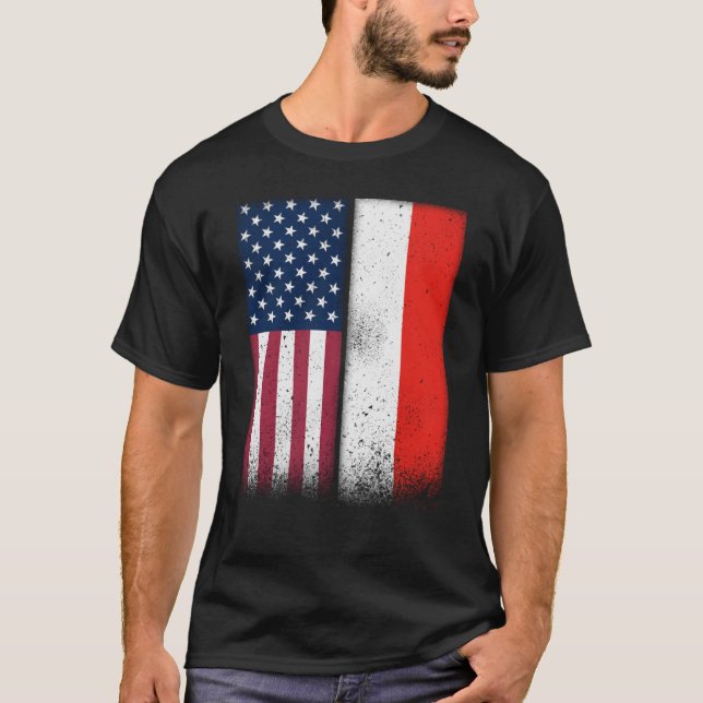 Indonesisk indonesisk amerikansk Flaggor Proud USA T Shirt (Framsida)