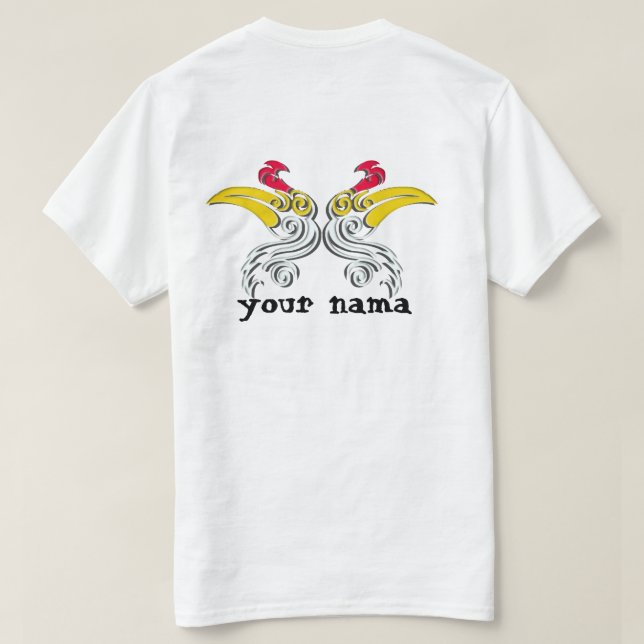  Indonesisk Kalimantan batik motif design T-Shirt (Design baksida)