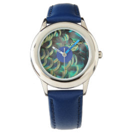Indonesisk peacock Feathers Mönster Kids Watch Armbandsur