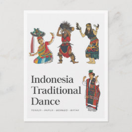 Indonesisk traditionell dans Borneo Toraja Papua Vykort